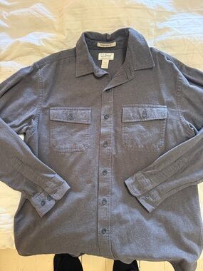L.L. Bean Men's Button-Front Shirt Jacket in Slate Blue